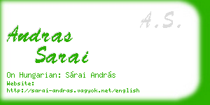 andras sarai business card