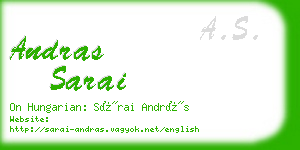 andras sarai business card